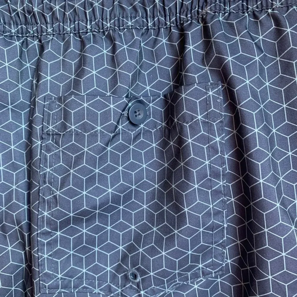 GOODFELLOW & CO Men’s Blue Abstract Fully Lined Swim Trunks / Size: Large